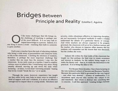 Estelita Caleon-Aguirre's Article - The Art of Teaching
